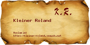 Kleiner Roland névjegykártya